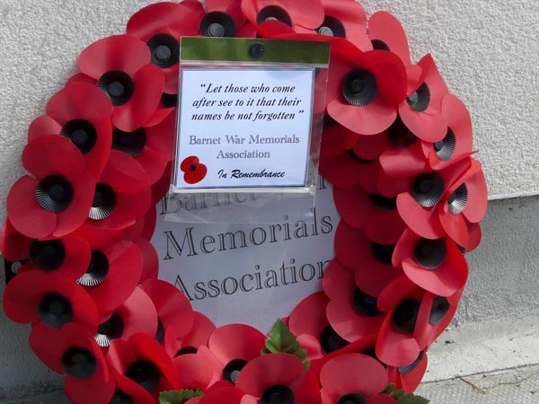 Golders Green Wreath laid at new Memorial Stone in memory of the 5 lives lost in a plane crash. Barnet War Memorials Association - The Golders Green Memorial Stone - The Times-Seris 21/06/18