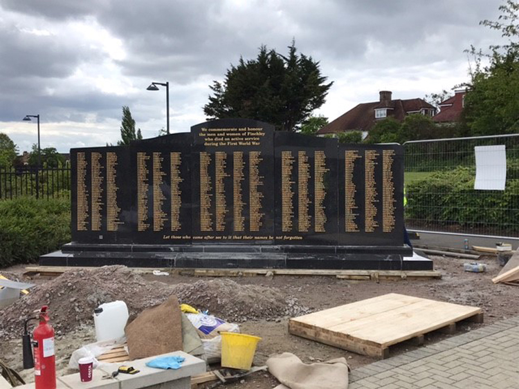 Work has begun on the Barnet War Memorial