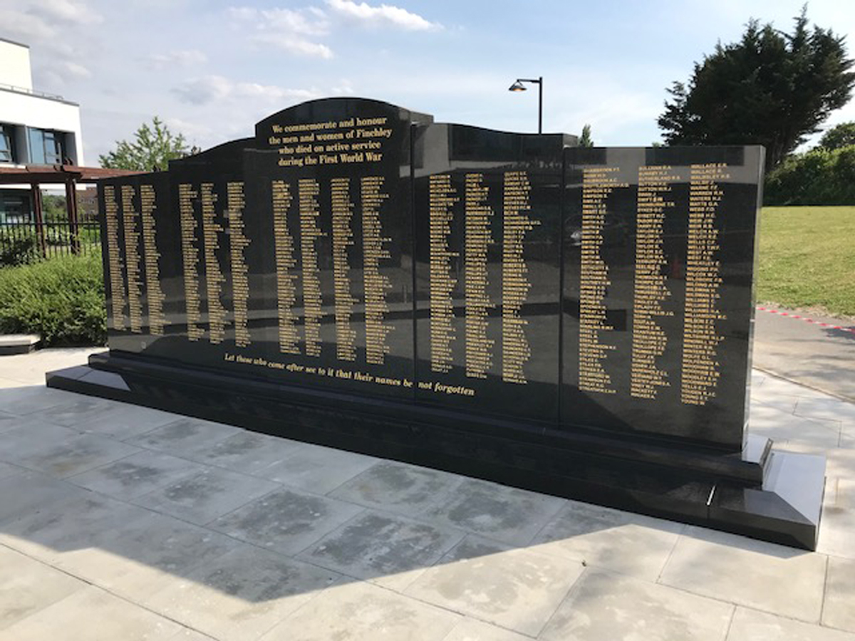 Barnet War Memorials Association - Completed memorial